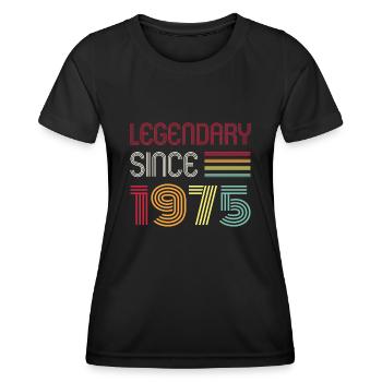 Anniversaire légendaire depuis 1975 - T-shirt sport Femme - noir - Devant - AI Model Female 172 light (172cm)