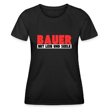 Bauer mit Leib und Seele - Frauen Funktions-T-Shirt - Schwarz - Vorne - AI Model Female 172 light (172cm)