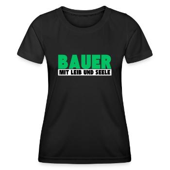 Bauer mit Leib und Seele - Frauen Funktions-T-Shirt - Schwarz - Vorne - AI Model Female 172 light (172cm)