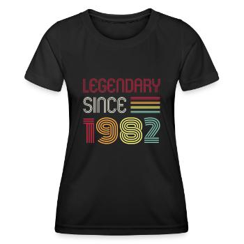 Birthday Legendary Since 1982 - Women's Functional T-Shirt - black - Front - AI Model Female 172 light (172cm)