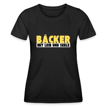 Bäcker mit Leib und Seele - Frauen Funktions-T-Shirt - Schwarz - Vorne - AI Model Female 172 light (172cm)