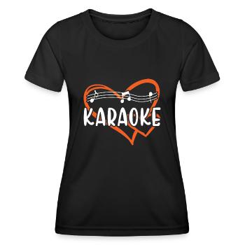 Singer Heart Karaoke - Frauen Funktions-T-Shirt - Schwarz - Vorne - AI Model Female 172 light (172cm)
