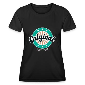 Juillet 1972 - cadeau du 50e anniversaire. Génial. - T-shirt sport Femme - noir - Devant - AI Model Female 172 light (172cm)