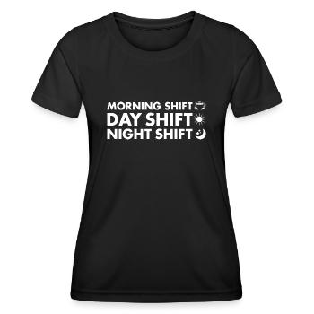 Morning Shift Day Shift Night Shift Tow Truck - Frauen Funktions-T-Shirt - Schwarz - Vorne - AI Model Female 172 light (172cm)