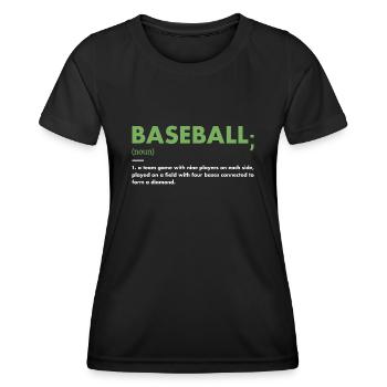 Sports Définition Baseball - T-shirt sport Femme - noir - Devant - AI Model Female 172 light (172cm)