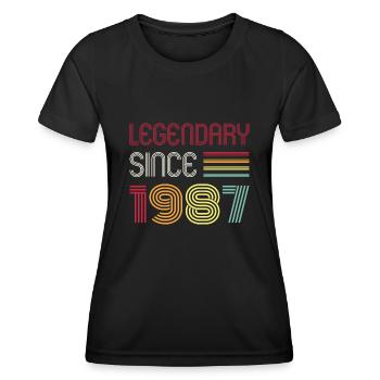 Birthday Legendary Since 1987 - Women's Functional T-Shirt - black - Front - AI Model Female 172 light (172cm)