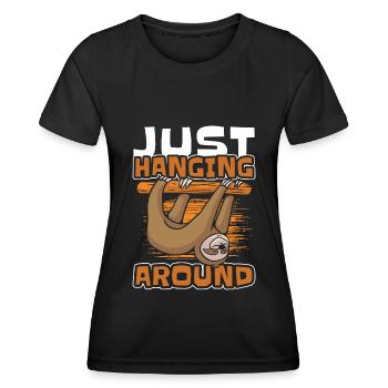 Sloth hang hang out - Women's Functional T-Shirt - black - Front - AI Model Female 172 light (172cm)