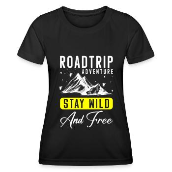 Voyage en camping de vacances - T-shirt sport Femme - noir - Devant - AI Model Female 172 light (172cm)