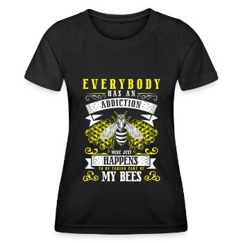 Piqûre de prairie de fleurs de miel - T-shirt sport Femme - noir - Devant - AI Model Female 172 light (172cm)