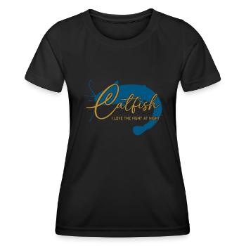 Wels Waller angeln Sportfischen Flussmonster - Frauen Funktions-T-Shirt - Schwarz - Vorne - AI Model Female 172 light (172cm)