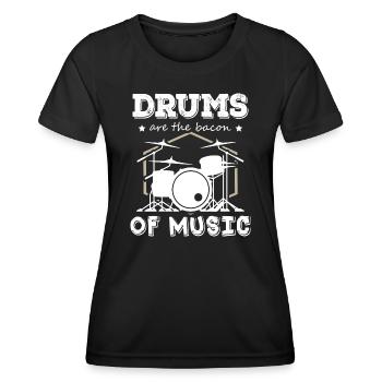 Drums Are The Bacon Of Music Drummer - Frauen Funktions-T-Shirt - Schwarz - Vorne - AI Model Female 172 light (172cm)