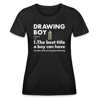 Drawer Boy Definition Drawing - Frauen Funktions-T-Shirt - Schwarz - Vorne - AI Model Female 172 light (172cm)