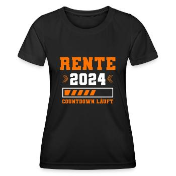 Rente 2024 Countdown Läuft Rente 2024 - Frauen Funktions-T-Shirt - Schwarz - Vorne - AI Model Female 172 light (172cm)