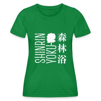Shinrin yoku - Waldbaden - Waldmeditation - Frauen Funktions-T-Shirt - Kelly Green - Vorne - AI Model Female 172 dark (172cm)
