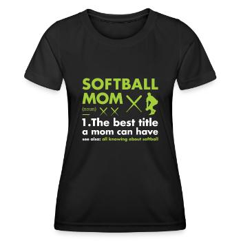 Sport Maman Définition Softball - T-shirt sport Femme - noir - Devant - AI Model Female 172 light (172cm)