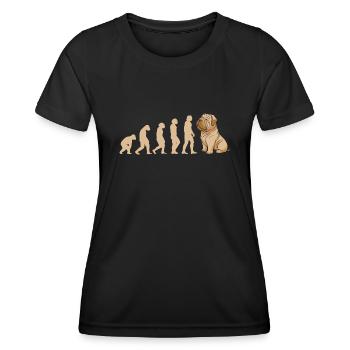 Evolution Shar Pei - Frauen Funktions-T-Shirt - Schwarz - Vorne - AI Model Female 172 light (172cm)