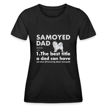 Définition du père Samoyède - T-shirt sport Femme - noir - Devant - AI Model Female 172 light (172cm)