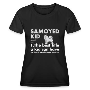 Définition de l'enfant Samoyède - T-shirt sport Femme - noir - Devant - AI Model Female 172 light (172cm)