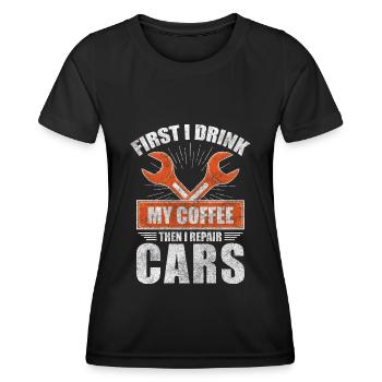Mechanic, craftsman, mechatronics engineer, hobbyist - Women's Functional T-Shirt - black - Front - AI Model Female 172 light (172cm)