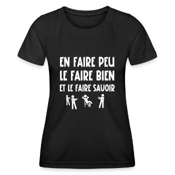 en faire peu - T-shirt sport Femme - noir - Devant - AI Model Female 172 light (172cm)