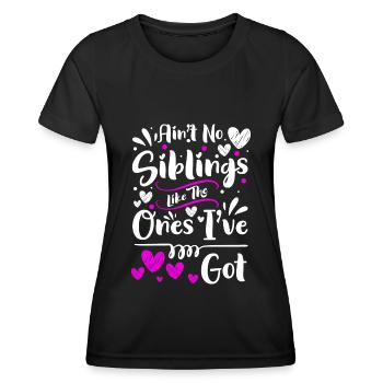 Geschwisterliebe Kinder Liebe Zusammenhalt - Frauen Funktions-T-Shirt - Schwarz - Vorne - AI Model Female 172 light (172cm)