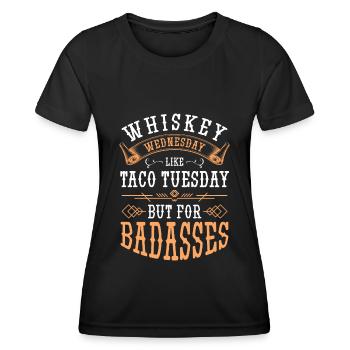 Schnaps Barkeeper Genuss Rausch - Frauen Funktions-T-Shirt - Schwarz - Vorne - AI Model Female 172 light (172cm)