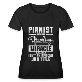 Klavier Flügel Melodie - Frauen Funktions-T-Shirt - Schwarz - Vorne - AI Model Female 172 light (172cm)