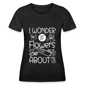 Bouquet Amour Bouquet Couple - T-shirt sport Femme - noir - Devant - AI Model Female 172 light (172cm)