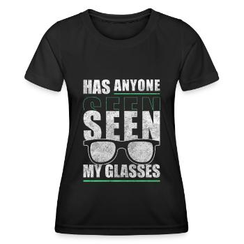 Lunettes, Opticiens, Visage, Bijoux - T-shirt sport Femme - noir - Devant - AI Model Female 172 light (172cm)