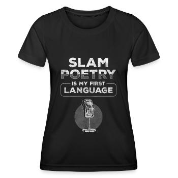 Auteur de poésie Poèmes Rédacteur - T-shirt sport Femme - noir - Devant - AI Model Female 172 light (172cm)