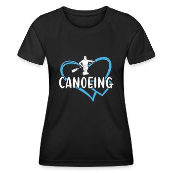 Canoeist Heart Canoeing - Women's Functional T-Shirt - black - Front - AI Model Female 172 light (172cm)