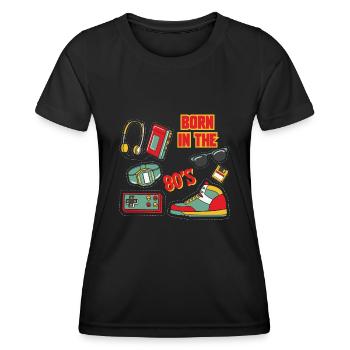 born in the 80s - Women's Functional T-Shirt - black - Front - AI Model Female 172 light (172cm)