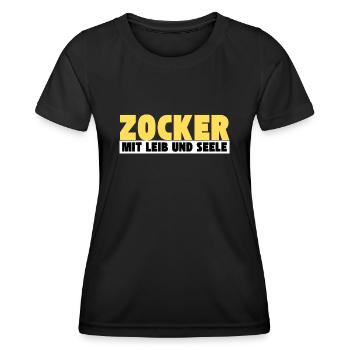 Zocker mit Leib und Seele - Frauen Funktions-T-Shirt - Schwarz - Vorne - AI Model Female 172 light (172cm)