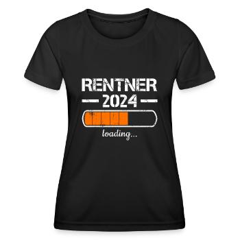 Rentner 2024 Loading... Rente 2024 - Frauen Funktions-T-Shirt - Schwarz - Vorne - AI Model Female 172 light (172cm)