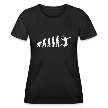 Sport Evolution Badminton - Frauen Funktions-T-Shirt - Schwarz - Vorne - AI Model Female 172 light (172cm)