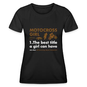 Sport Girl Definition Motocross - Frauen Funktions-T-Shirt - Schwarz - Vorne - AI Model Female 172 light (172cm)