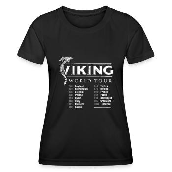 Viking World Tour - Frauen Funktions-T-Shirt - Schwarz - Vorne - AI Model Female 172 light (172cm)
