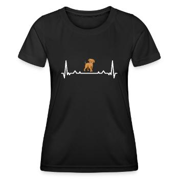 Caniche battant de cœur - T-shirt sport Femme - noir - Devant - AI Model Female 172 light (172cm)