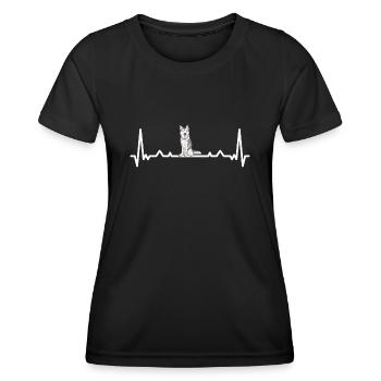 Heartbeat Siberian Husky - Women's Functional T-Shirt - black - Front - AI Model Female 172 light (172cm)