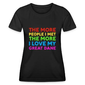 People I Met I Love Great Dane - Women's Functional T-Shirt - black - Front - AI Model Female 172 light (172cm)