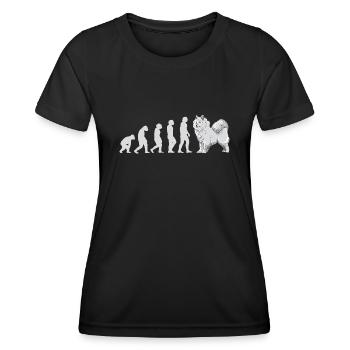 Évolution Samoyède - T-shirt sport Femme - noir - Devant - AI Model Female 172 light (172cm)