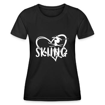 Sport Coeur Ski - T-shirt sport Femme - noir - Devant - AI Model Female 172 light (172cm)