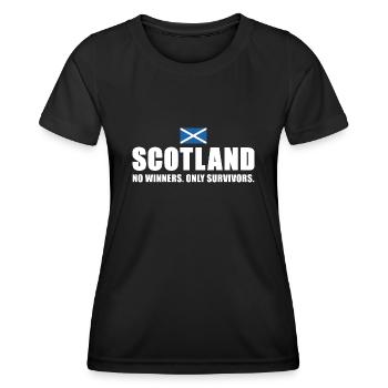 Ecosse Pas de vainqueurs seulement des survivants Ecosse Rugby - T-shirt sport Femme - noir - Devant - AI Model Female 172 light (172cm)