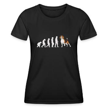 Evolution Beagle - Frauen Funktions-T-Shirt - Schwarz - Vorne - AI Model Female 172 light (172cm)