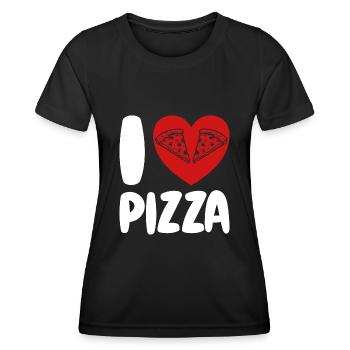 I love Pizza - Frauen Funktions-T-Shirt - Schwarz - Vorne - AI Model Female 172 light (172cm)