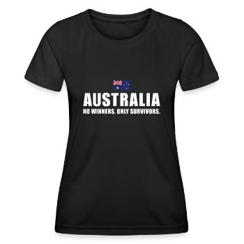 No Winners Only Survivors Australia Rugby - Frauen Funktions-T-Shirt - Schwarz - Vorne - AI Model Female 172 light (172cm)
