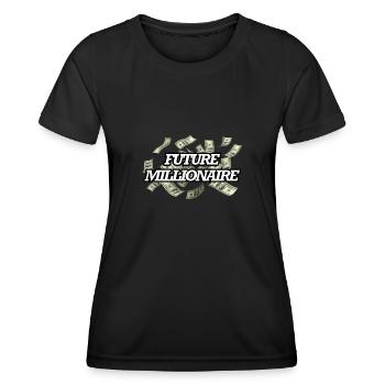 Future Millionaire - Frauen Funktions-T-Shirt - Schwarz - Vorne - AI Model Female 172 light (172cm)