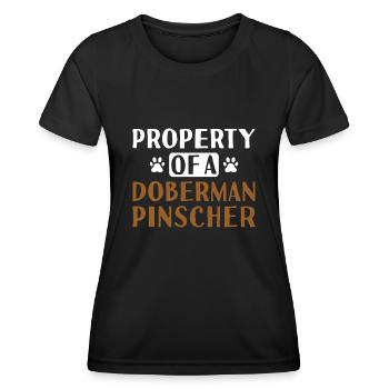 Propriété D’Un Doberman Pinscher - T-shirt sport Femme - noir - Devant - AI Model Female 172 light (172cm)