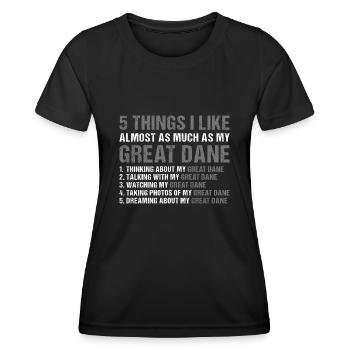 I Like As Much As My Great Dane - Women's Functional T-Shirt - black - Front - AI Model Female 172 light (172cm)