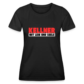 Kellner mit Leib und Seele - Frauen Funktions-T-Shirt - Schwarz - Vorne - AI Model Female 172 light (172cm)